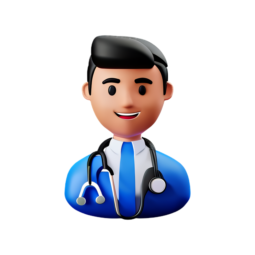 masculino médico 3d profissão avatares ilustrações png