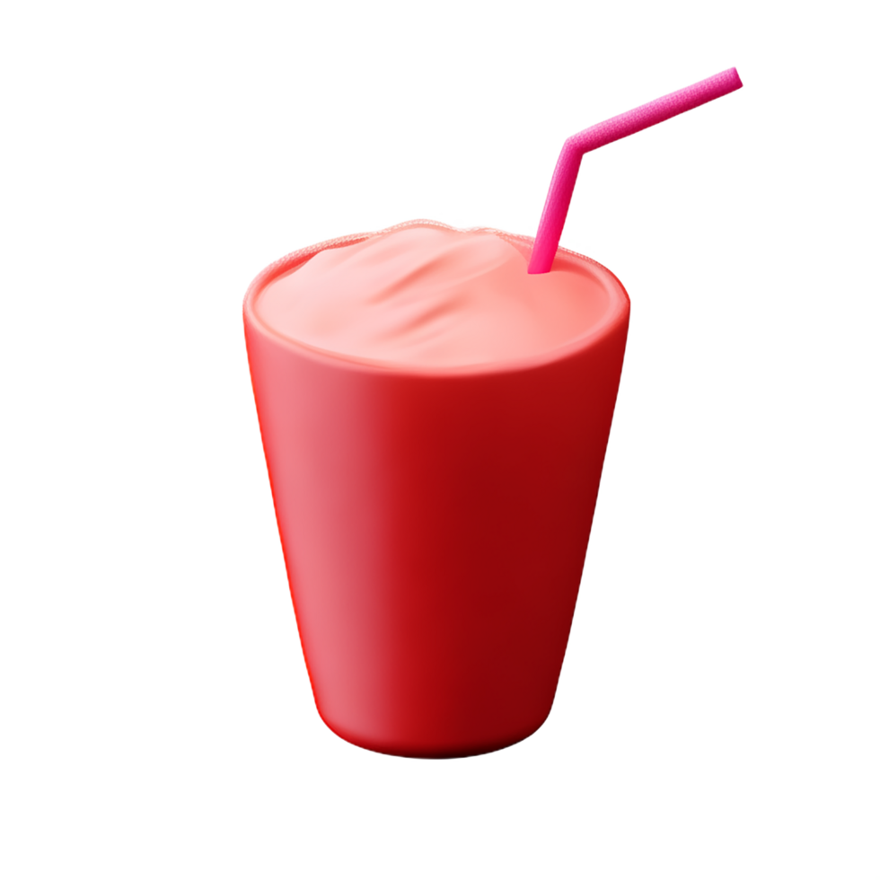 Strawberry juice 3d breakfast icon png