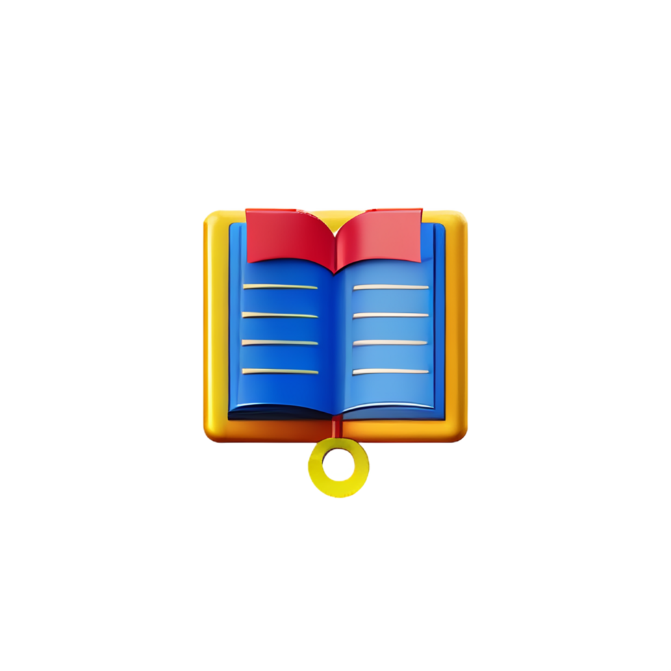 Ilustración 3d del icono de educación escolar de audio libro png