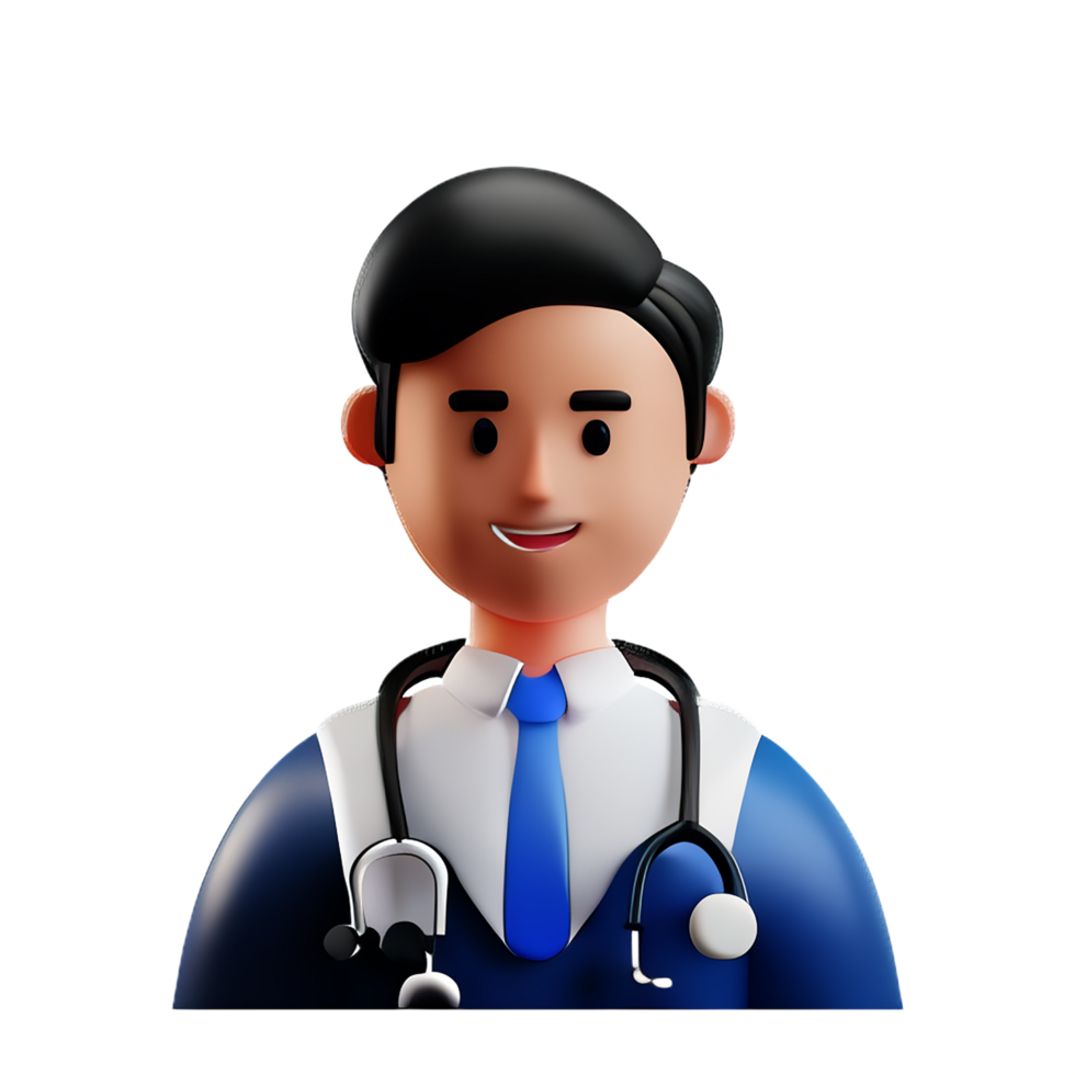 masculino médico 3d profissão avatares ilustrações png