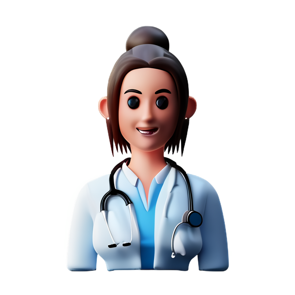 female doctor 3d profession avatars illustrations png