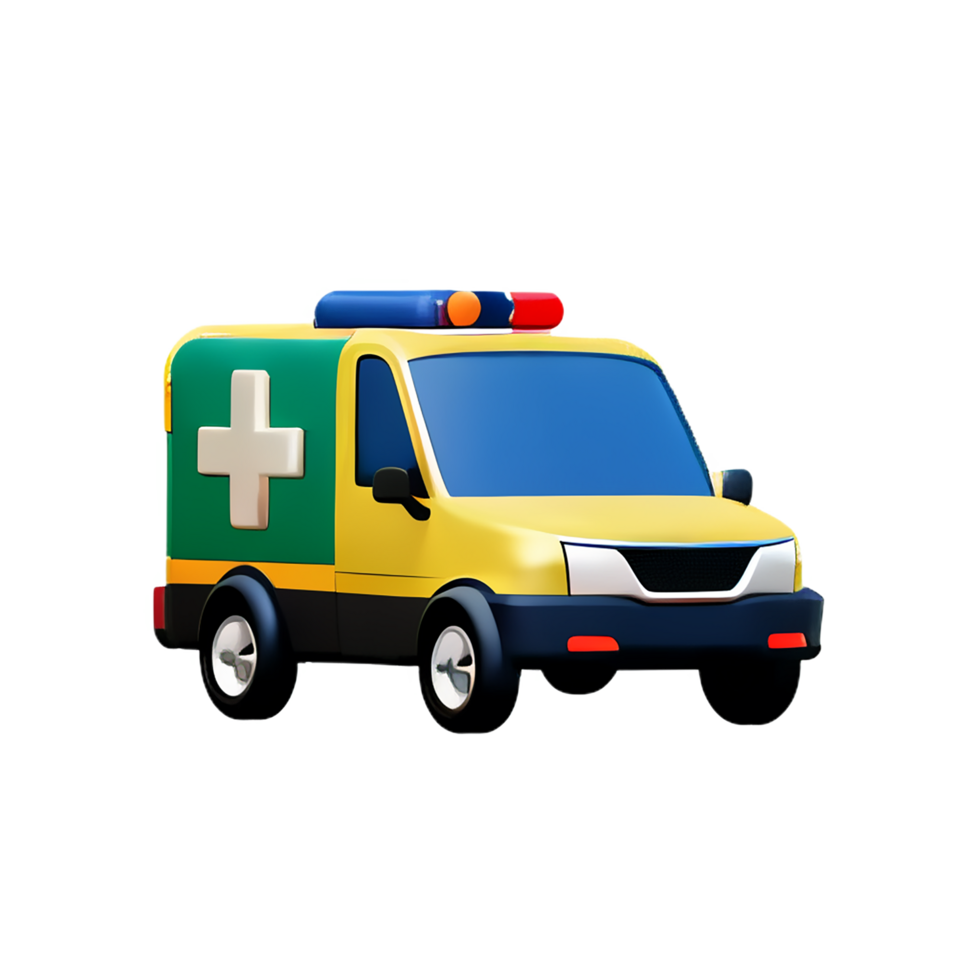 Ambulance vehicle 3d medical and healthcare icon png