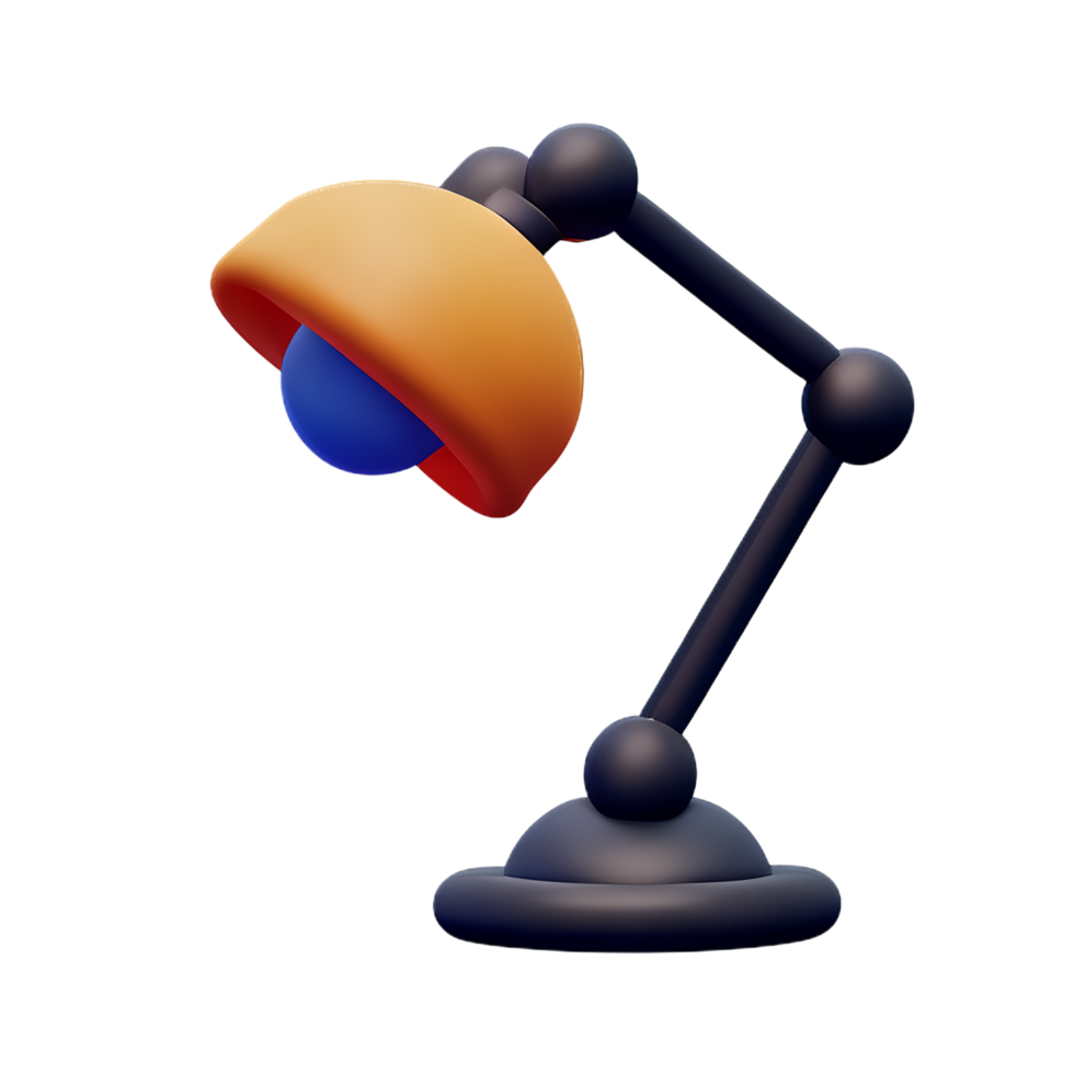 3d illustration of table lamp school education icon png