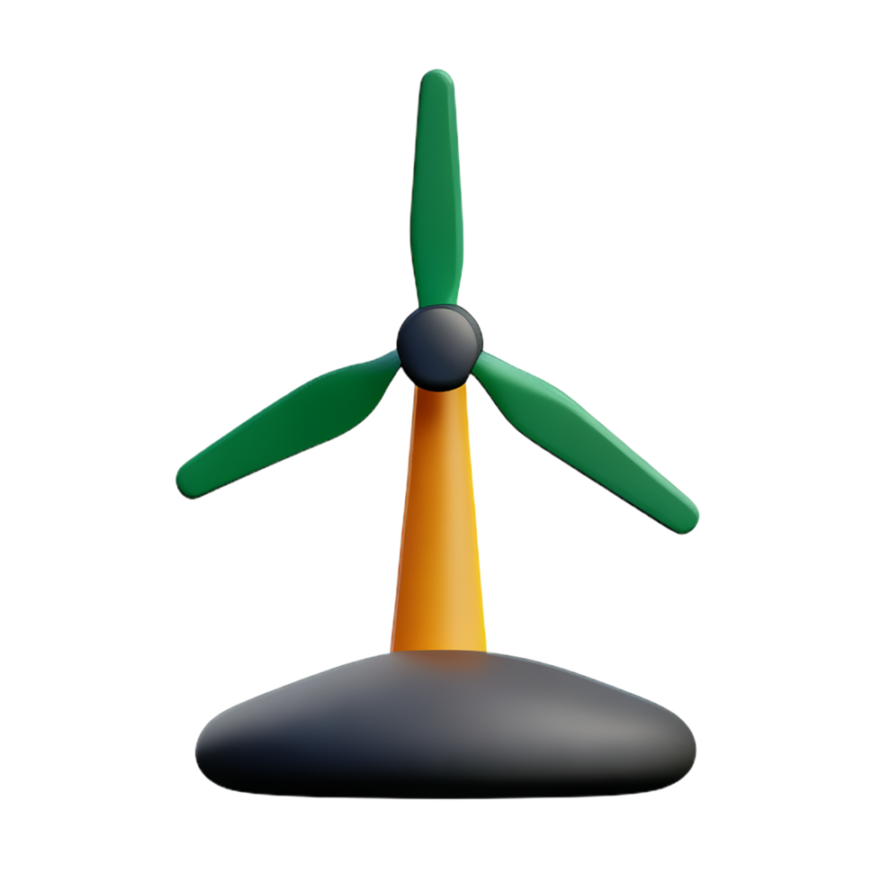 wind turbine renewable energy 3d green energy icon png