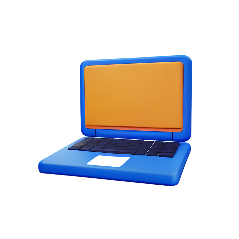 3d illustration of laptop school education icon png