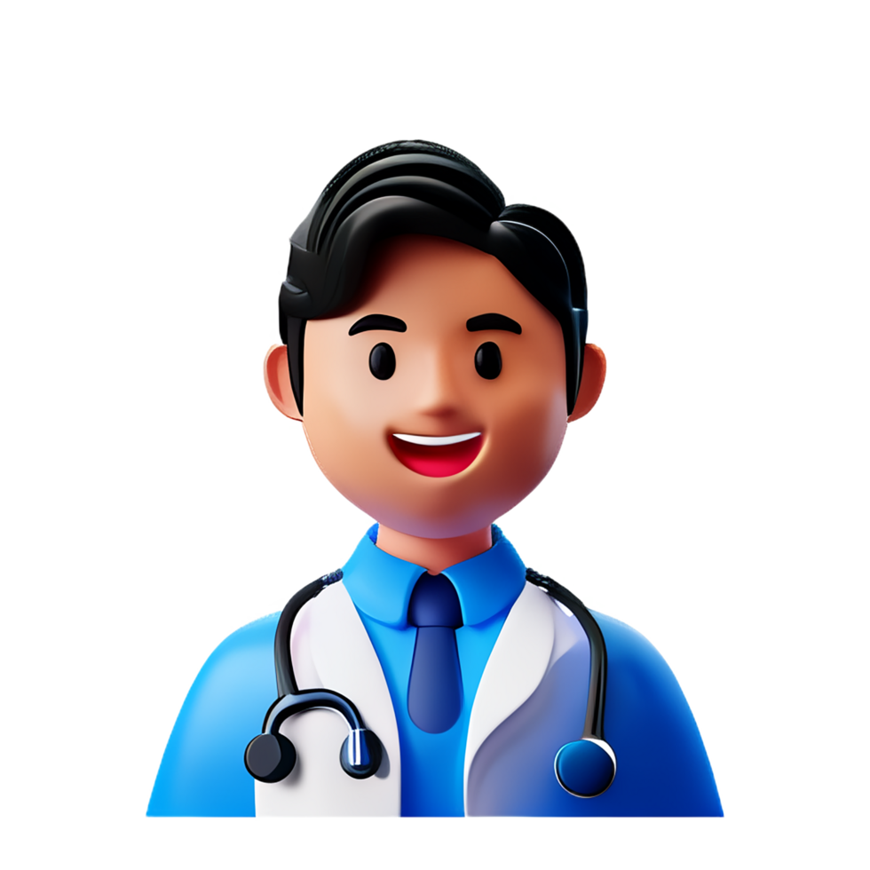 masculino médico 3d profissão avatares ilustrações png