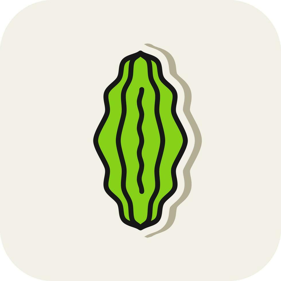 Bitter Melon Vector Icon Design