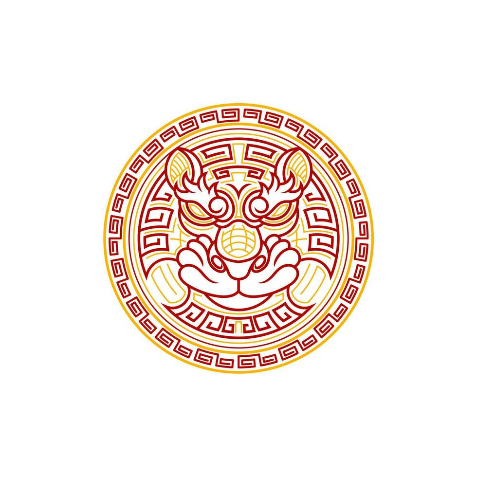 sencillo Tigre cabeza logo para emblema o icono vector