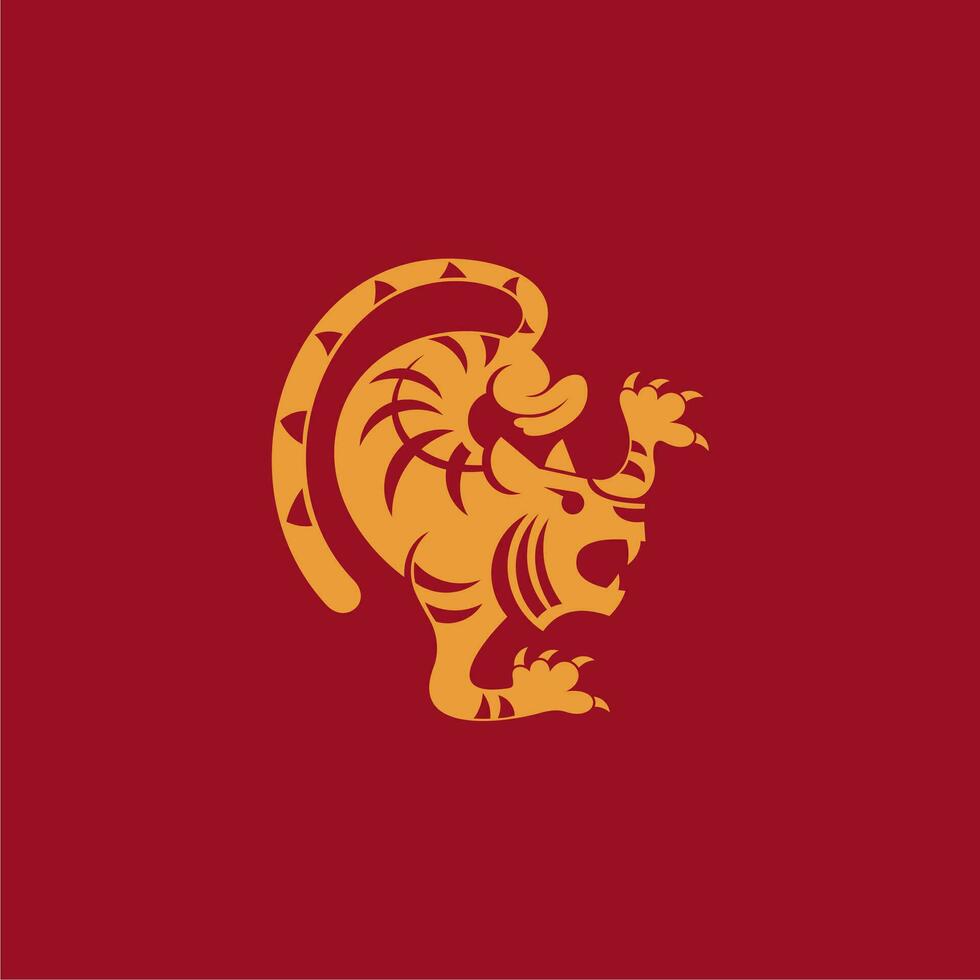 sencillo Tigre cabeza logo para emblema o icono vector