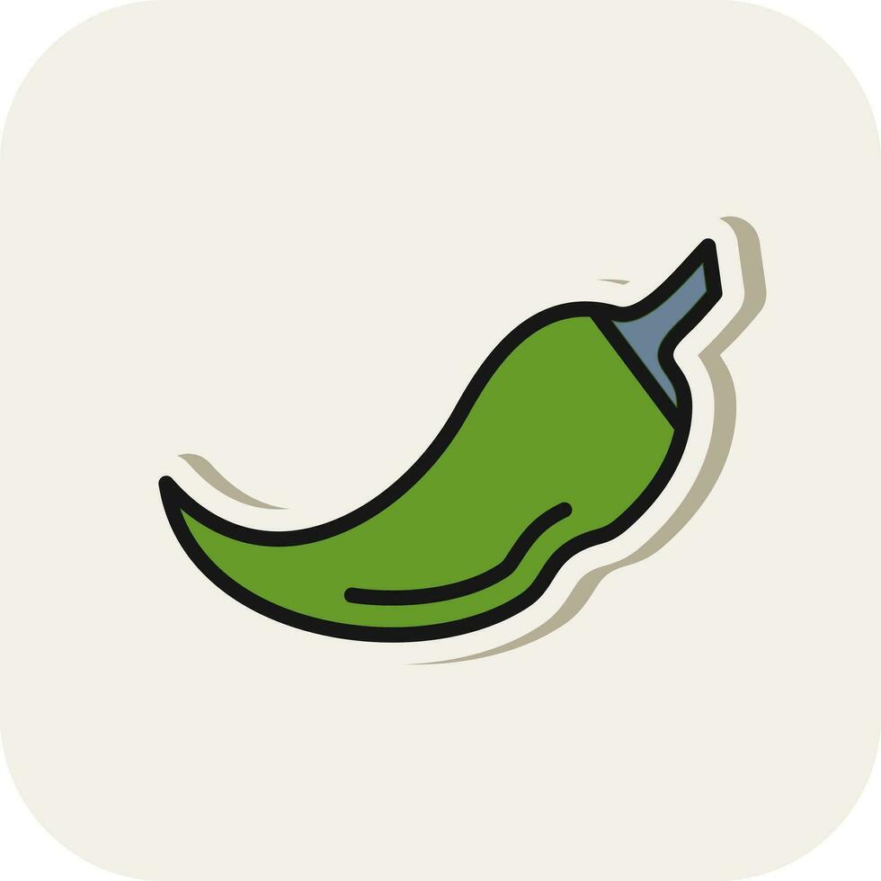 Green Chili Vector Icon Design