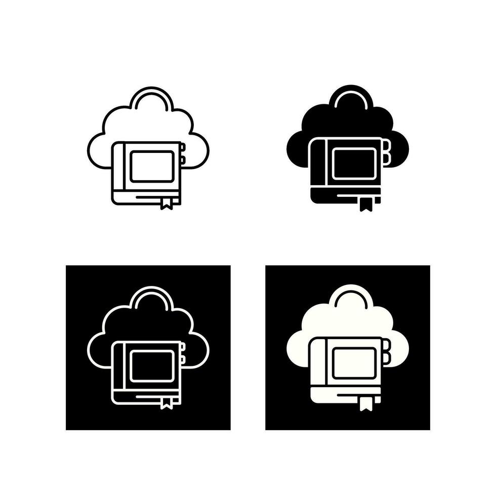 Cloud Library Vector Icon