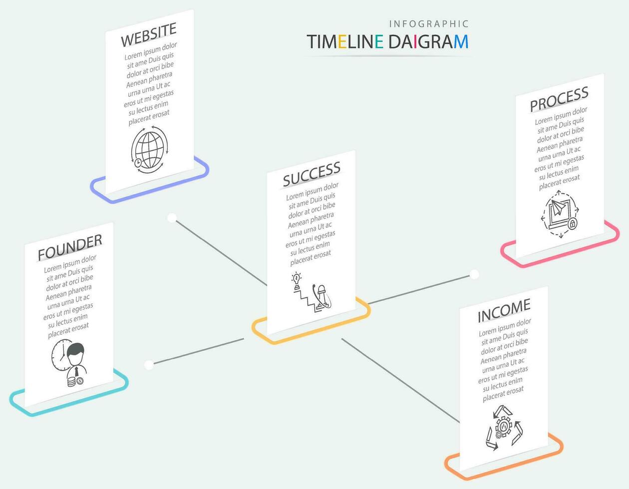 Modern infographic elements with charts, diagrams, processes vector