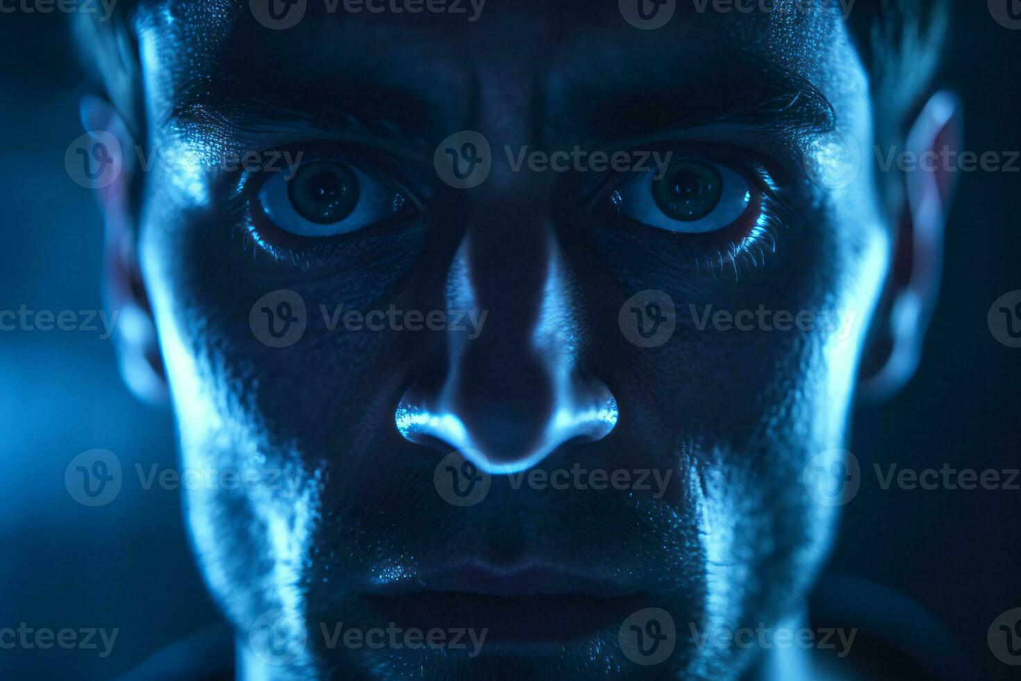 a close up of a man staring into the camera generative AI photo