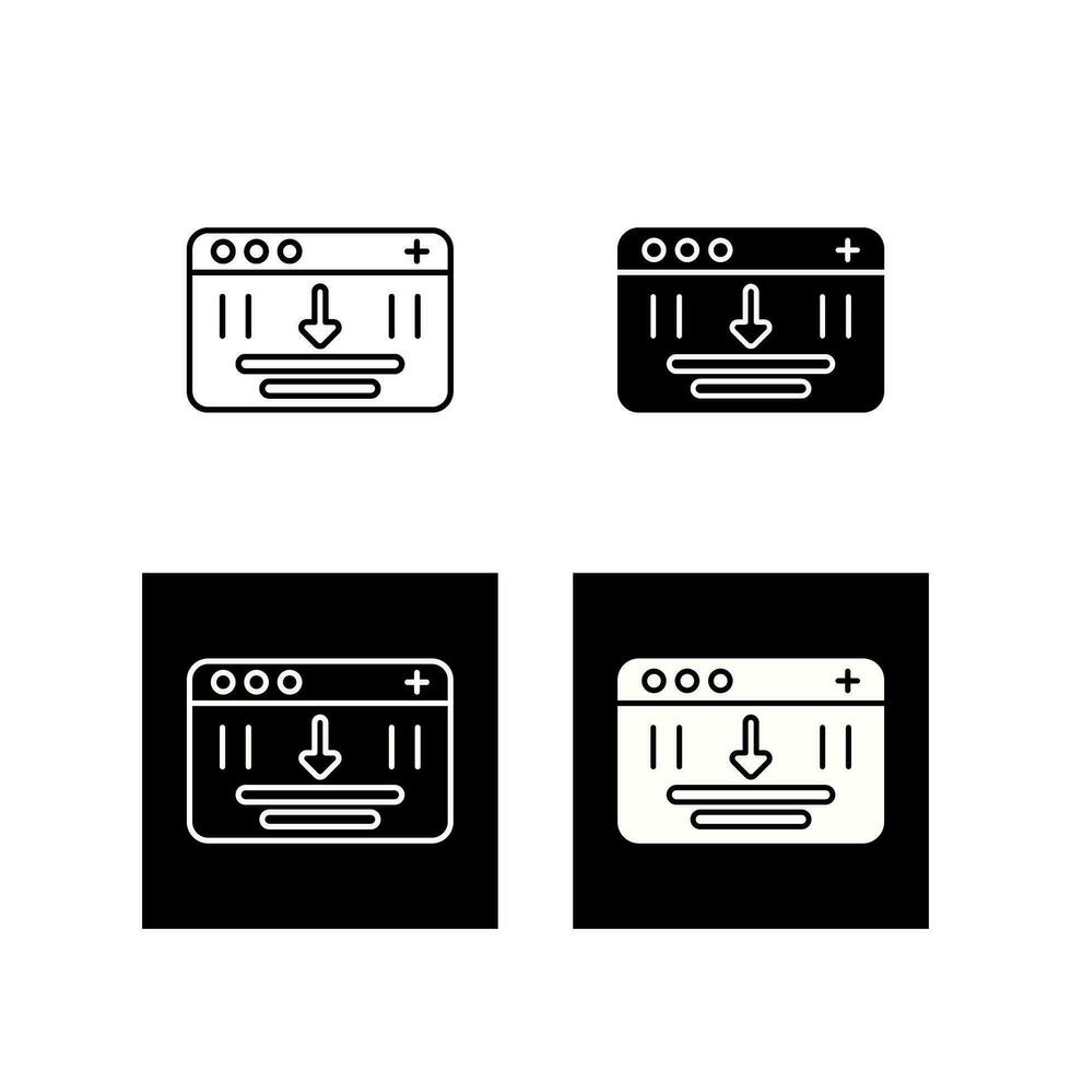 Browser Downloading Vector Icon