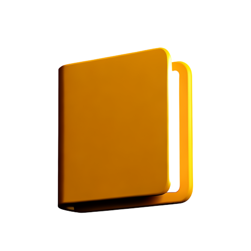 uma amarelo livro em uma transparente fundo png