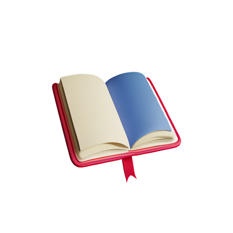 an open book with a red ribbon on it png