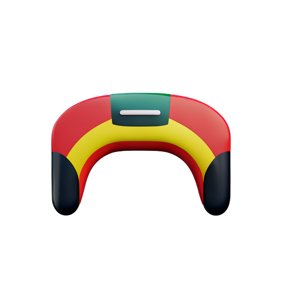 a red, yellow and green controller with a black handle png