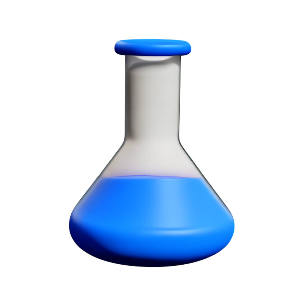 a blue liquid in a flask on a transparent background png