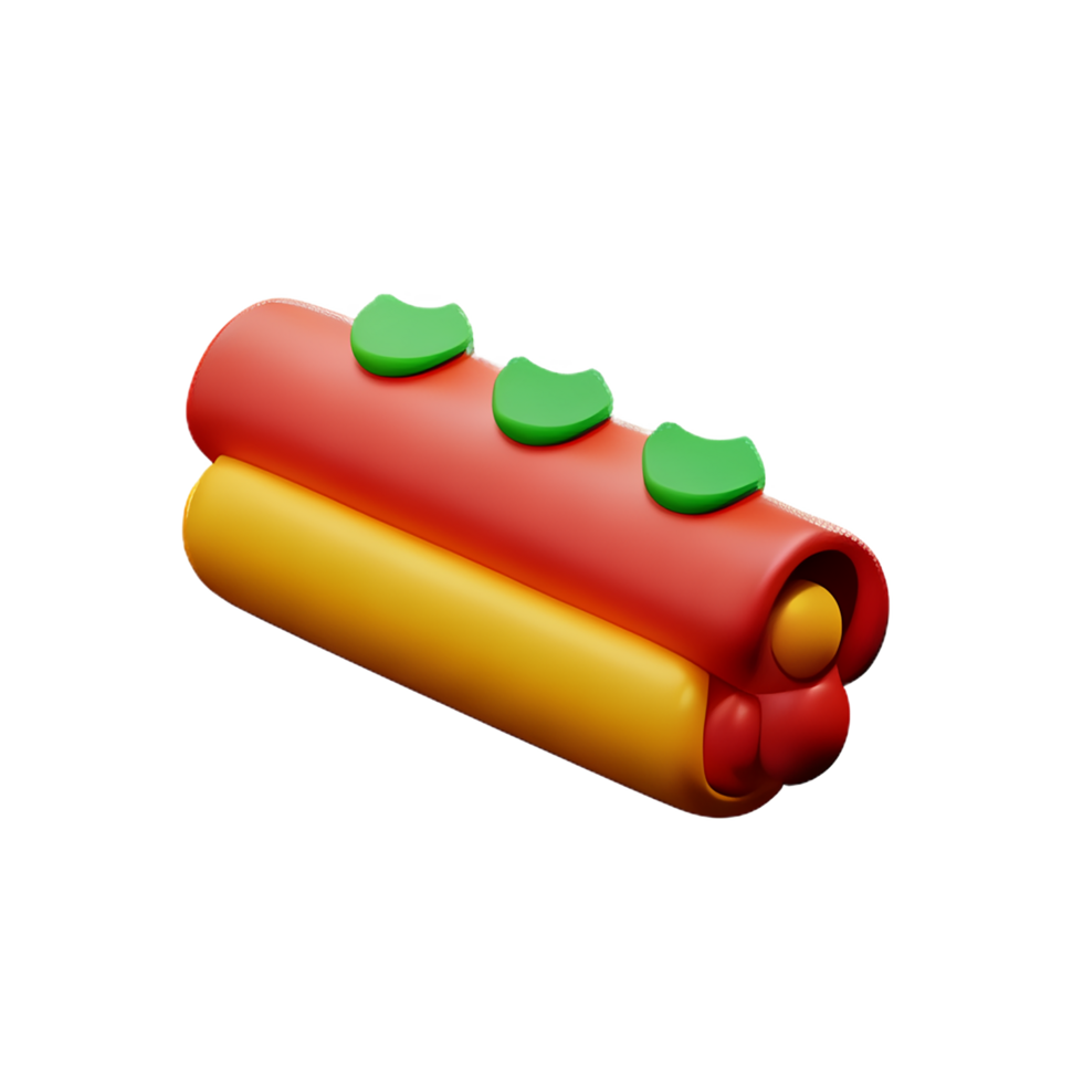 a hot dog with green and red stripes on it png