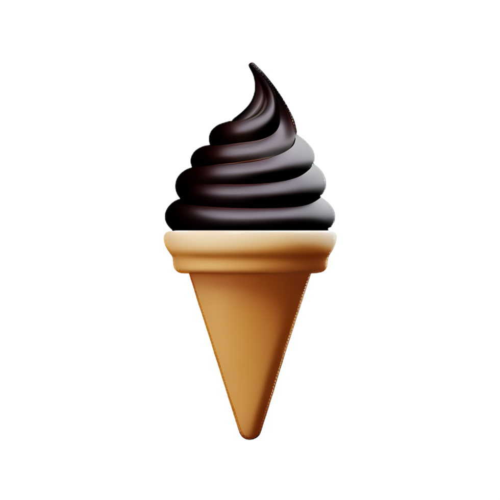 vanilla chocolate cone ice cream 3d sweets icon png