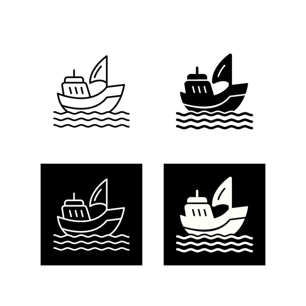 icono de vector de barco