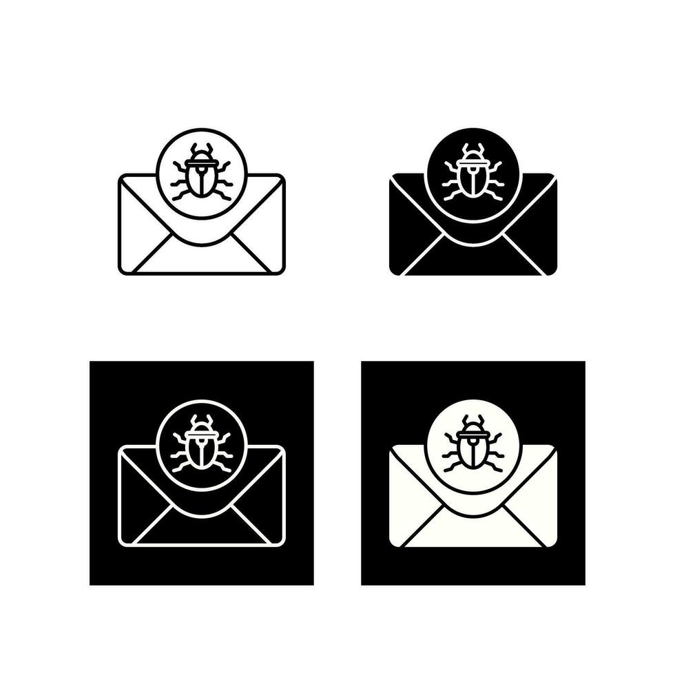 icono de vector de virus de correo