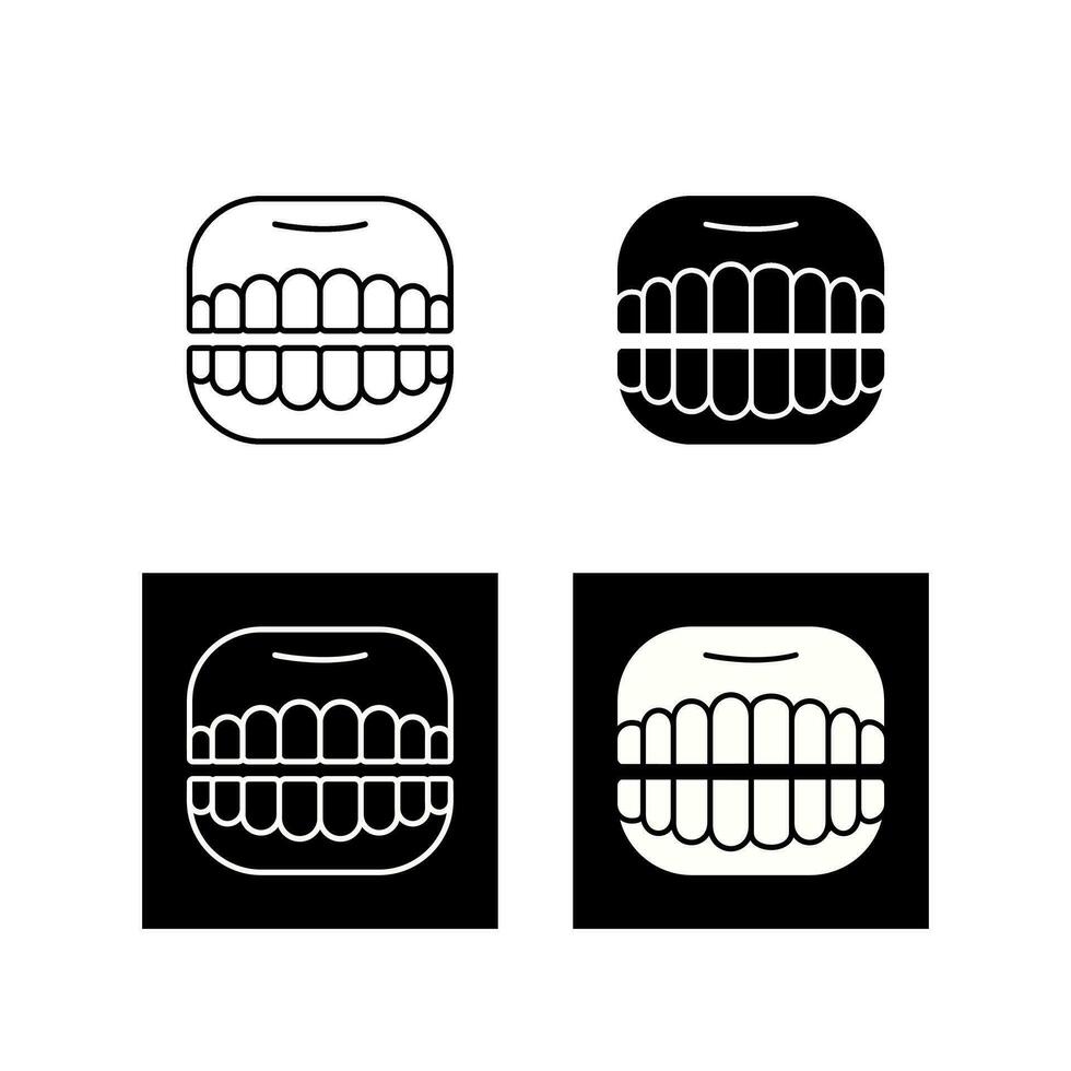 icono de vector de dentadura postiza