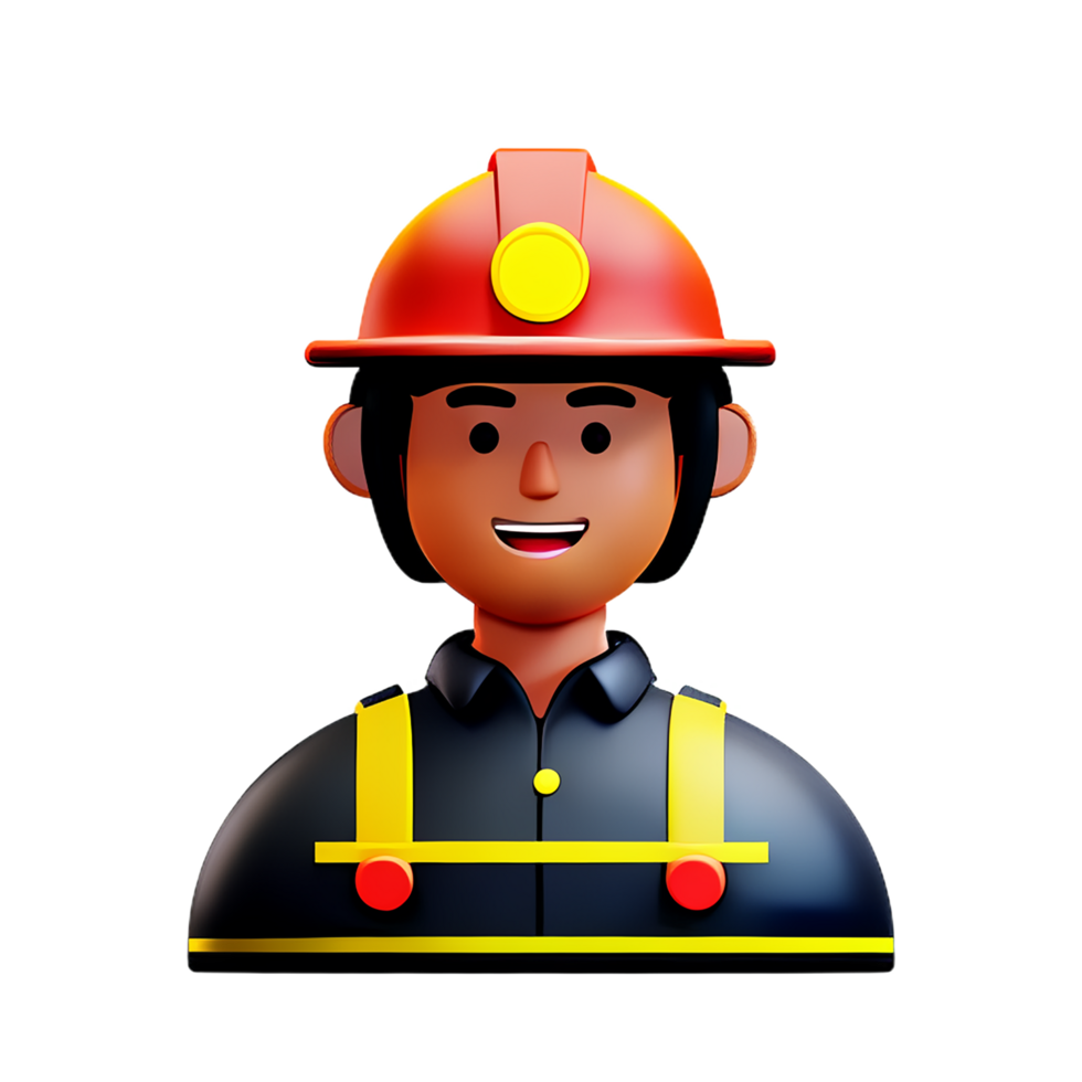 fire fighter 3d profession avatars illustrations png