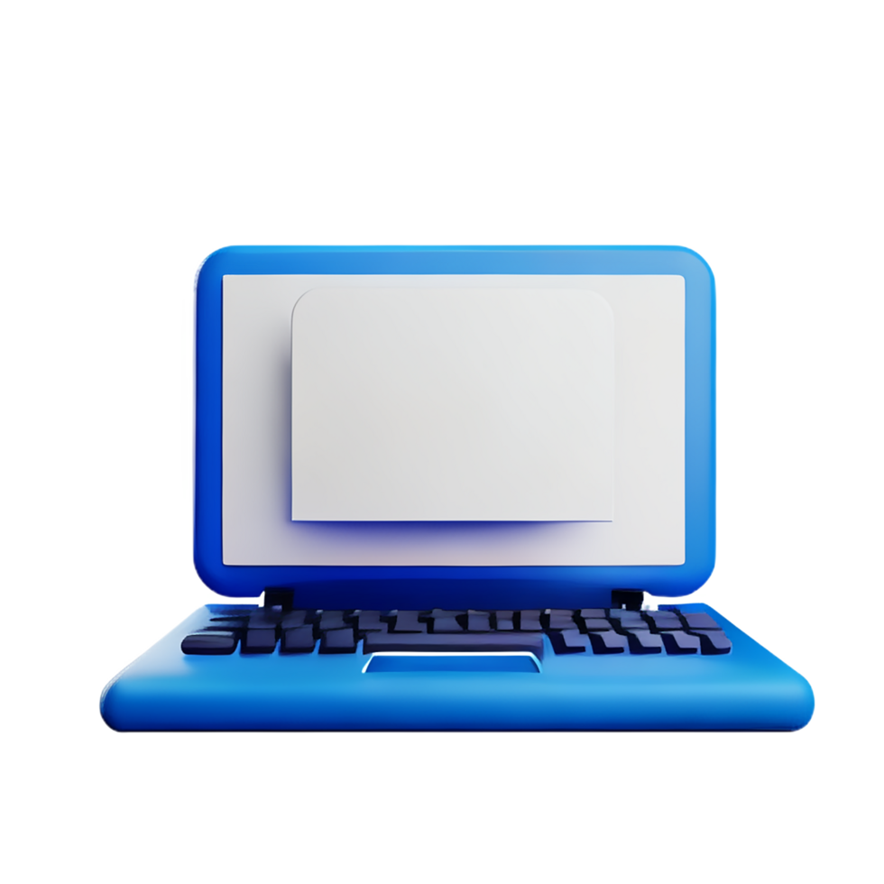 3d illustration of laptop school education icon png