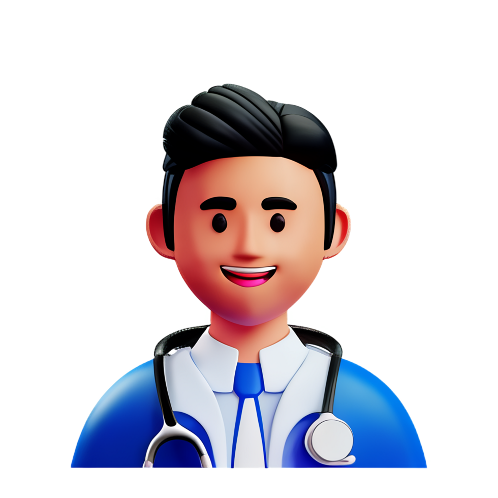 manlig läkare 3d yrke avatars illustrationer png