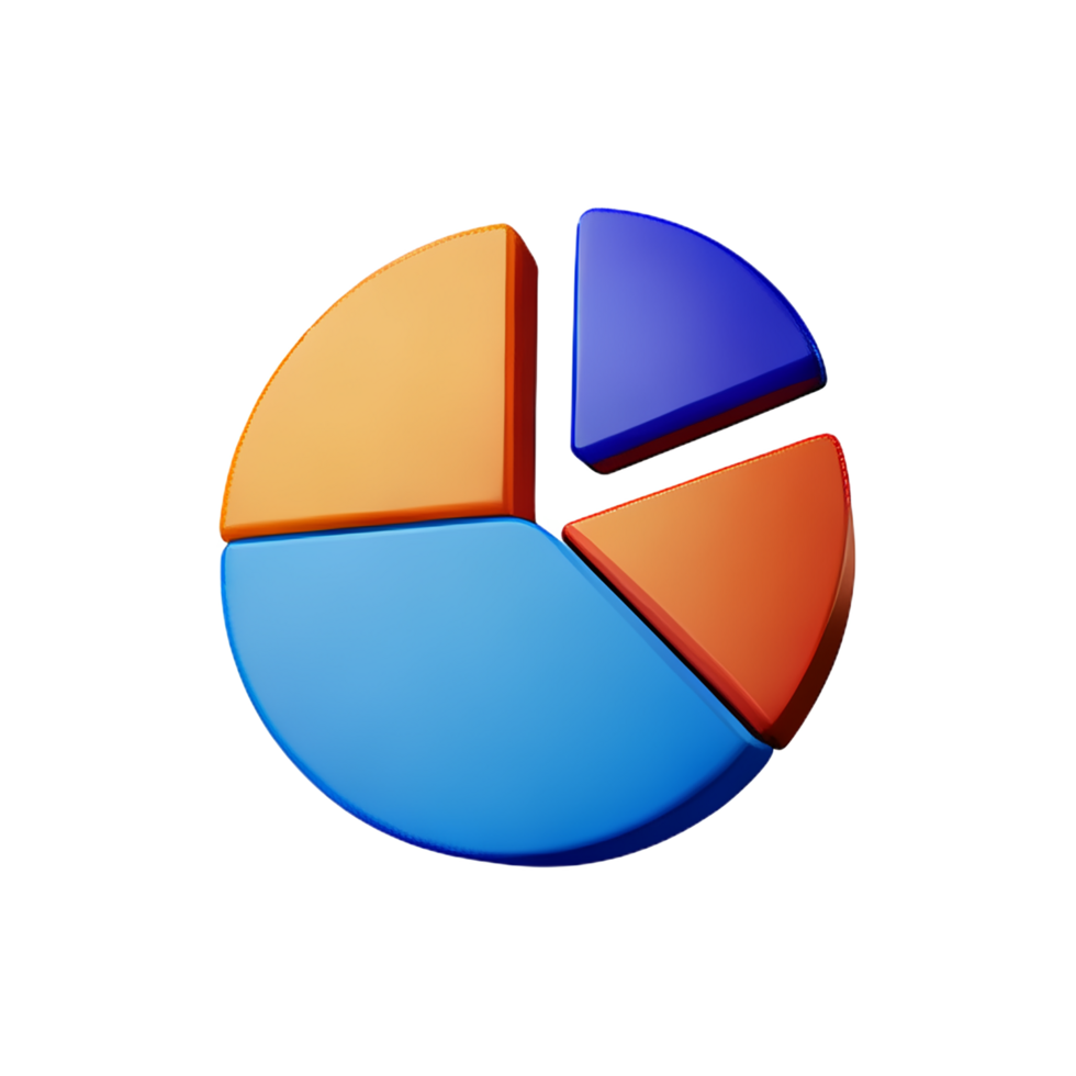 illustrazione di rendering isolata di affari del grafico a torta 3d png