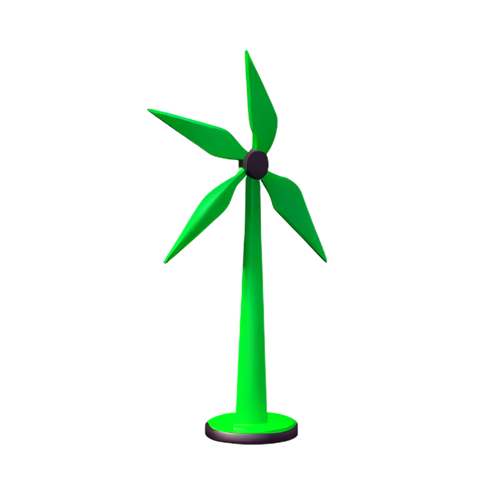 wind turbine renewable energy 3d green energy icon png