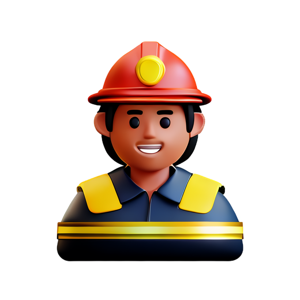 fire fighter 3d profession avatars illustrations png