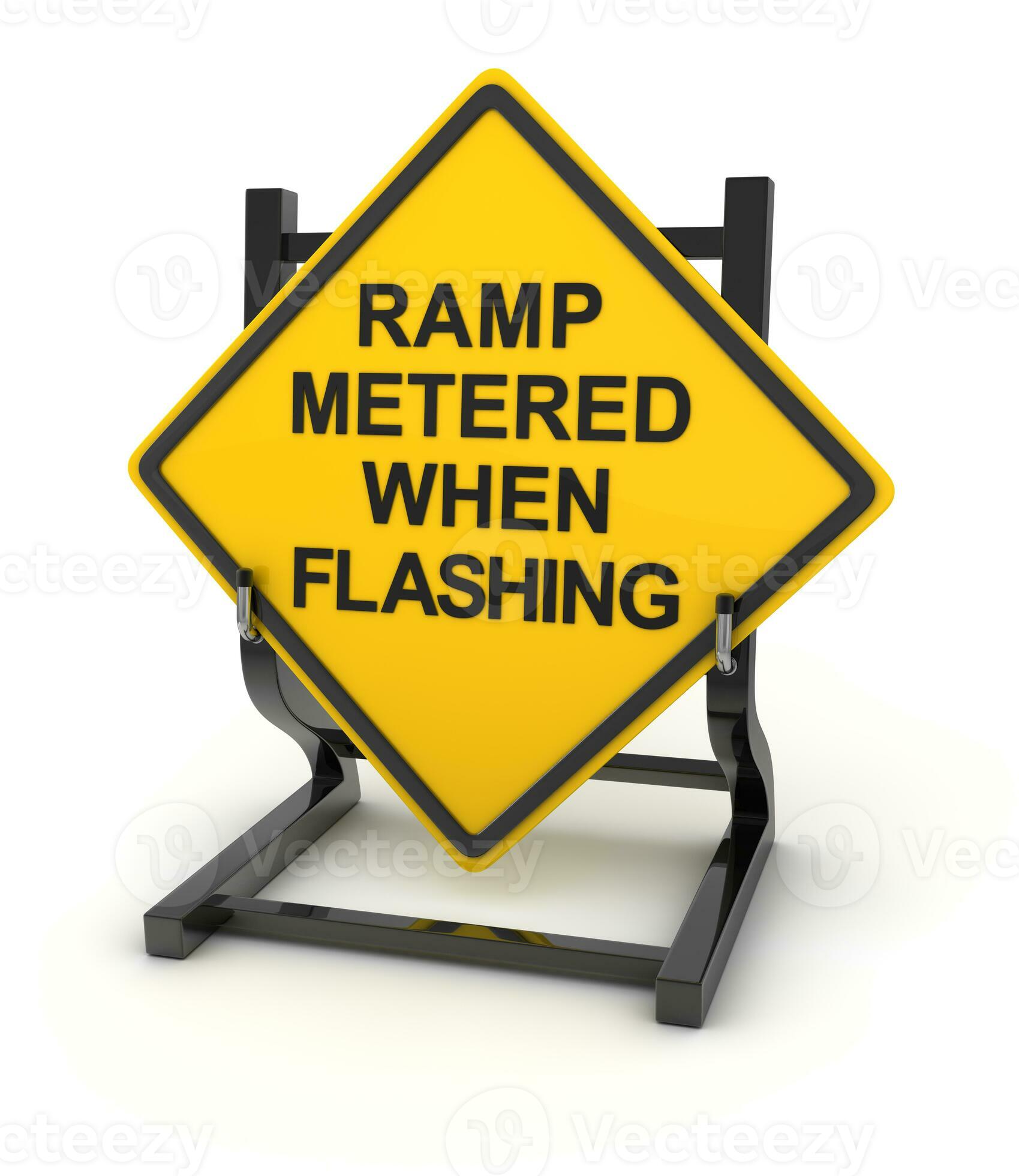 Road sign ramp metered when flashing 28029317 Stock Photo at Vecteezy