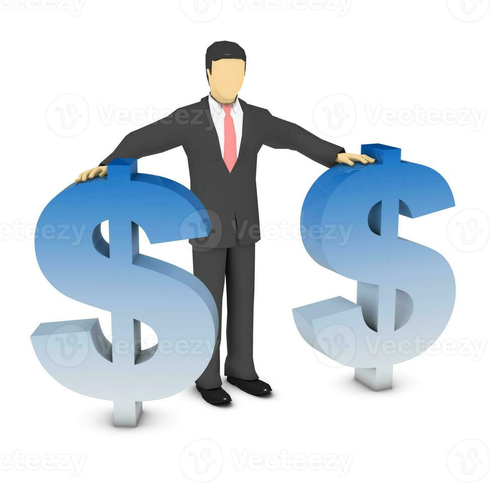 Businessman and dollar sign photo