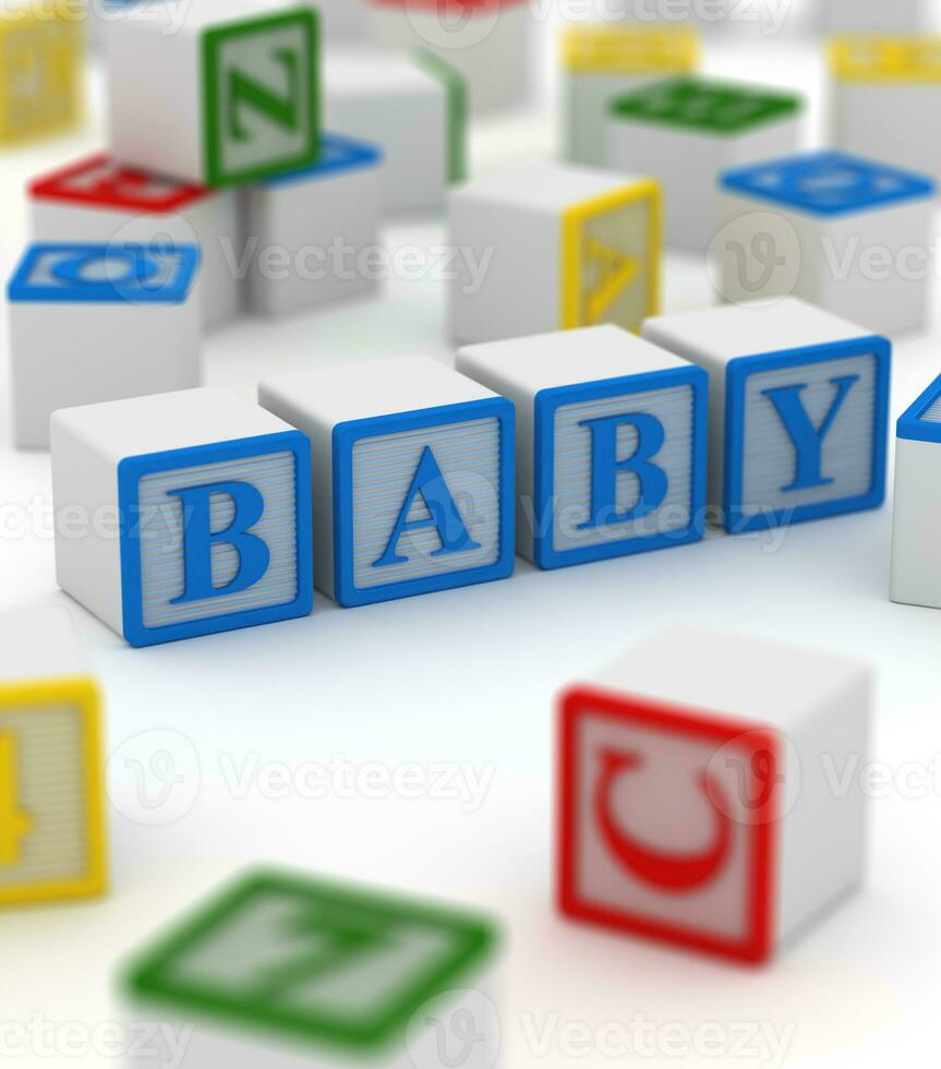 Colorful block - baby photo