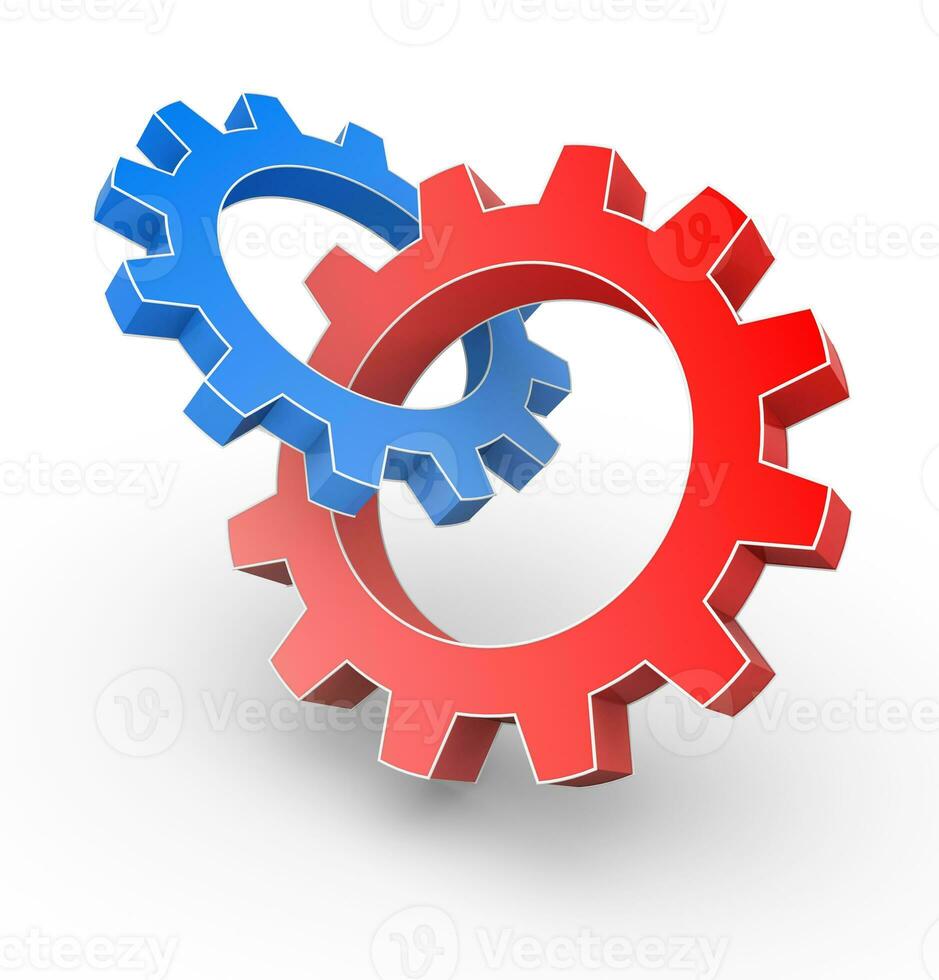Red and Blue Gear connection photo