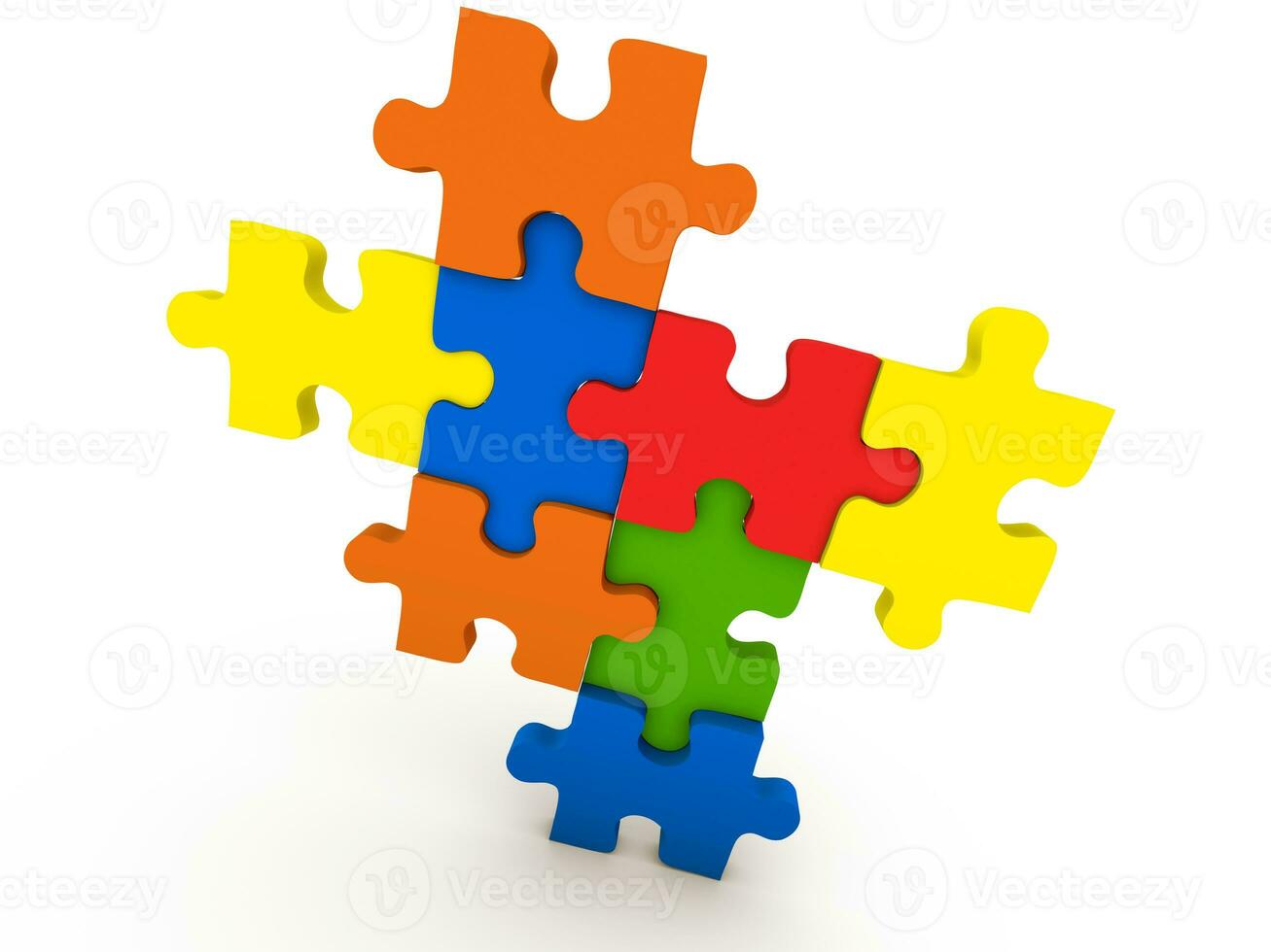 Colorful puzzle pieces photo