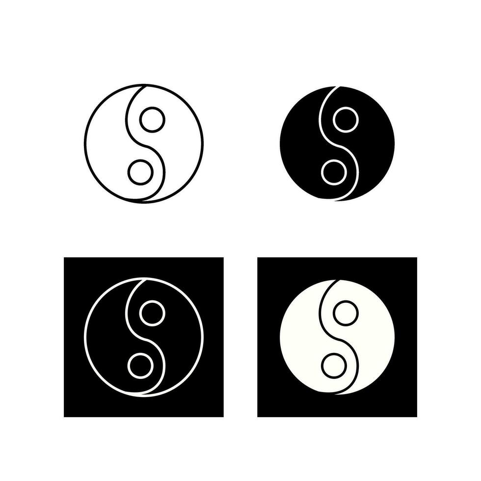 icono de vector de yin yang