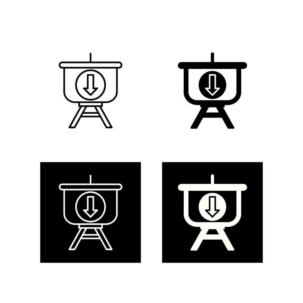 Downloading Presentation Vector Icon