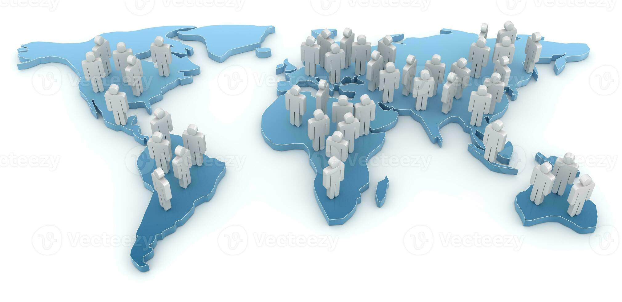 People on World Map photo