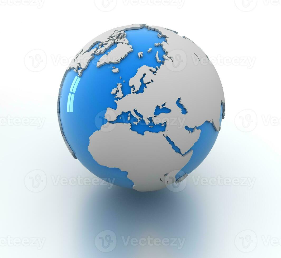 Blue globe isolated photo