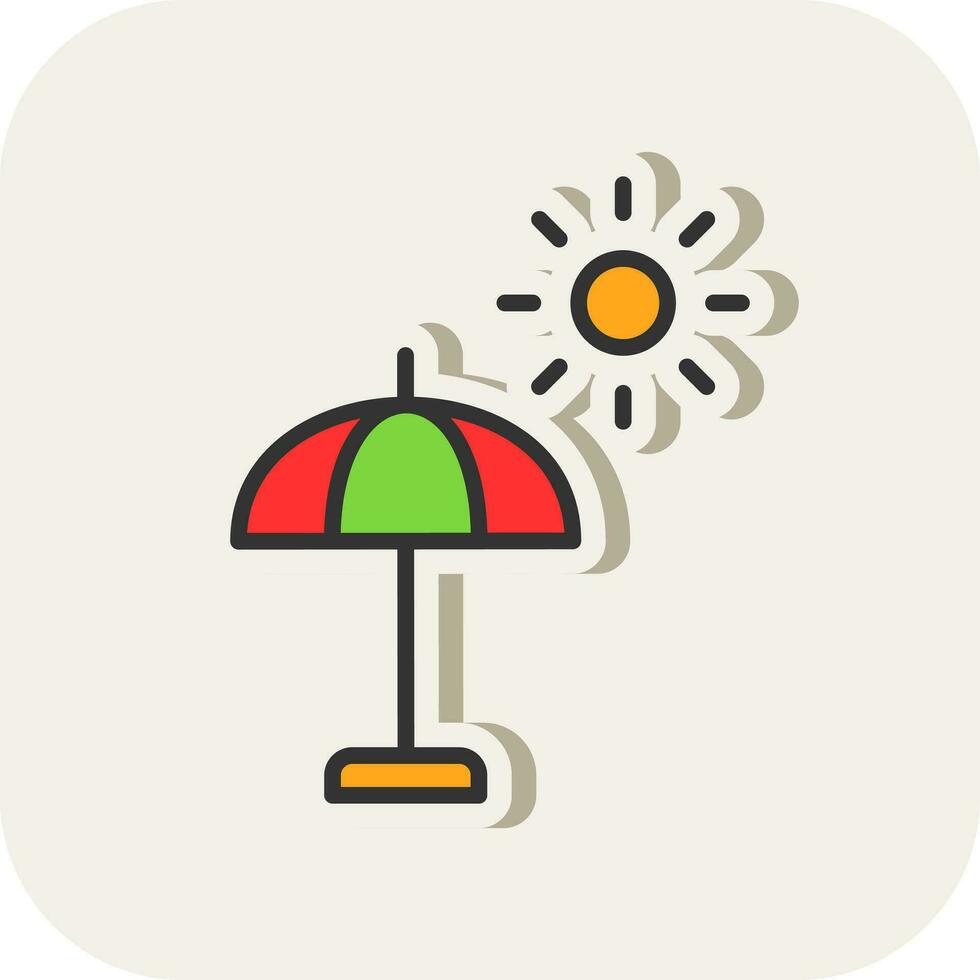 Sun Umbrella  Vector Icon Design