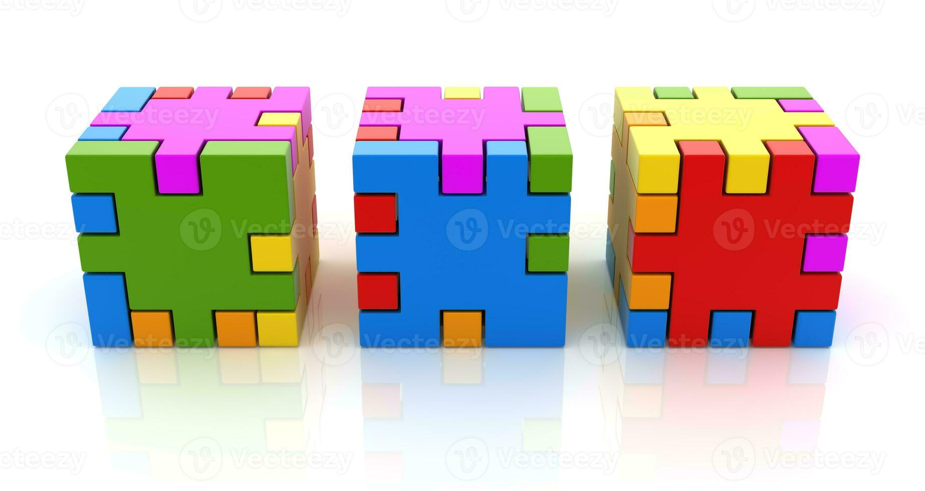 Colorful Puzzle Cubes photo