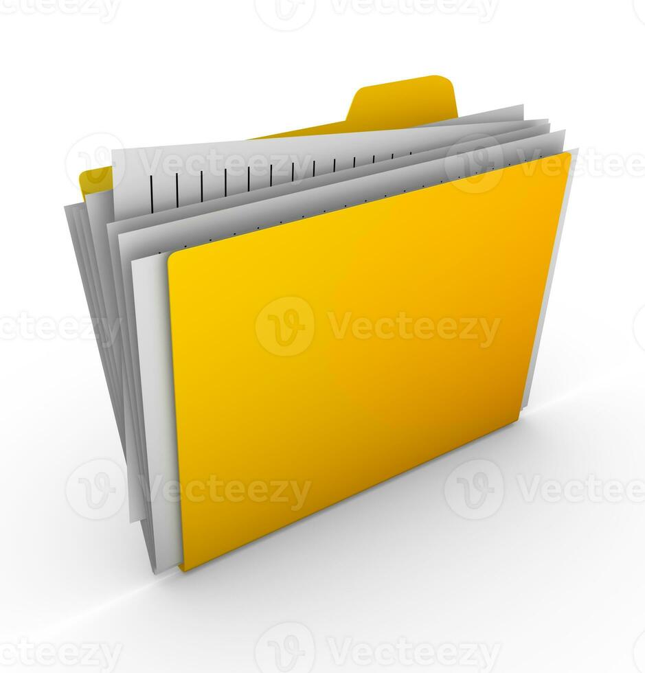 Yellow folder isolated photo