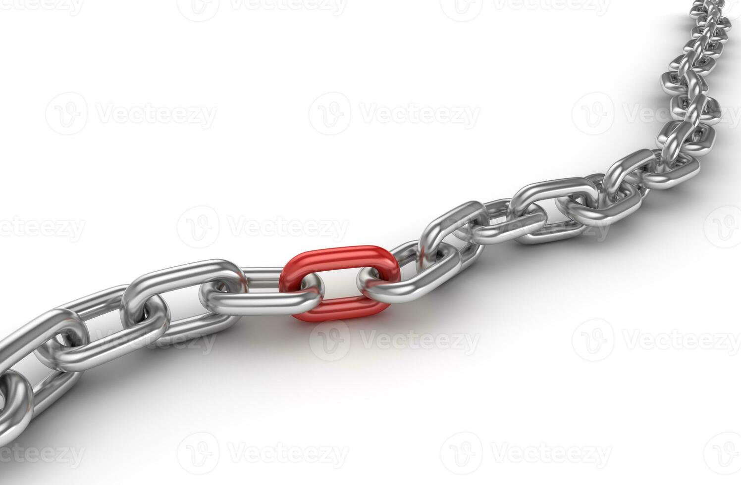 Chrome chain with one different red link photo