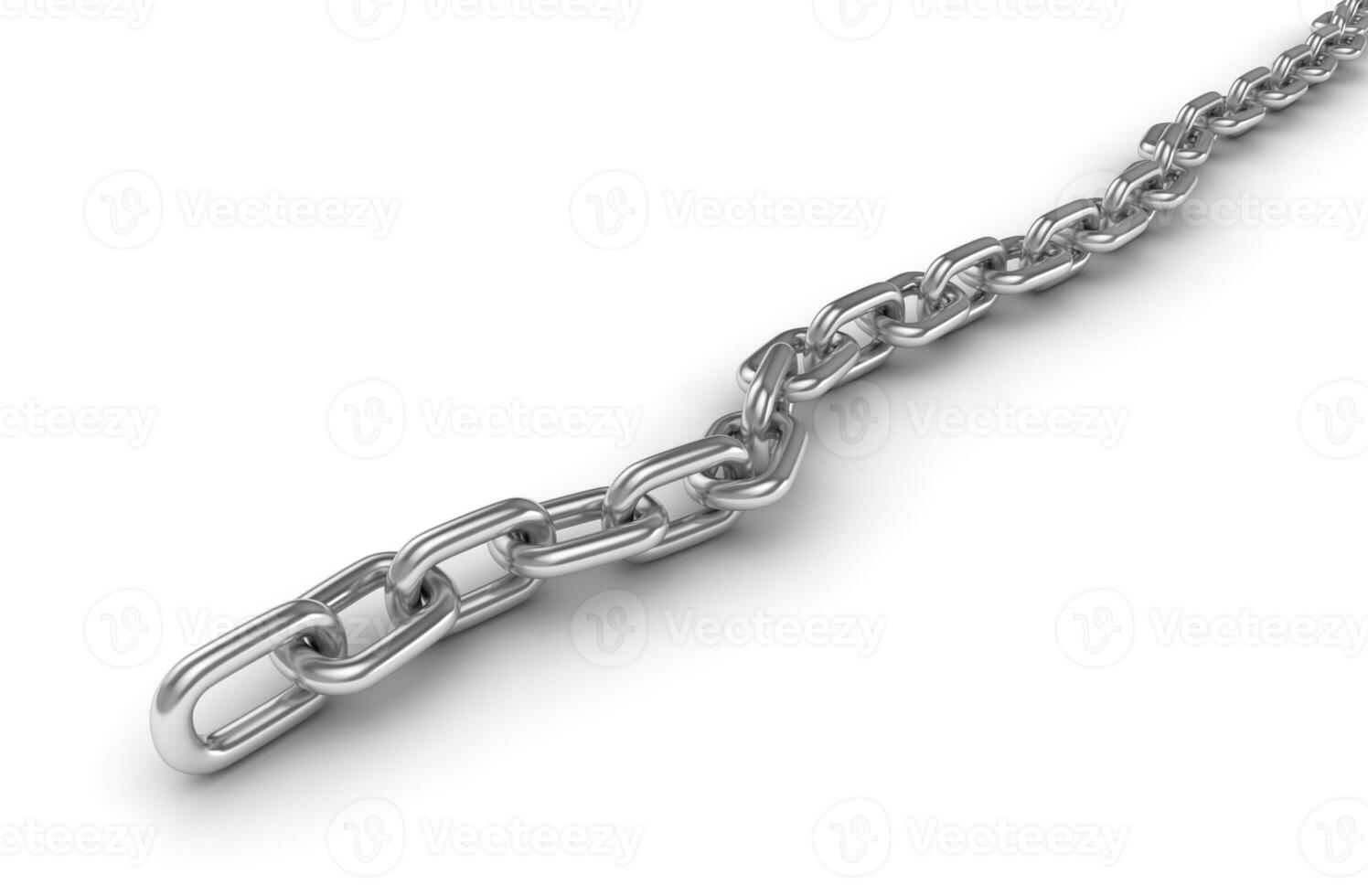 Chrome chain on white background photo