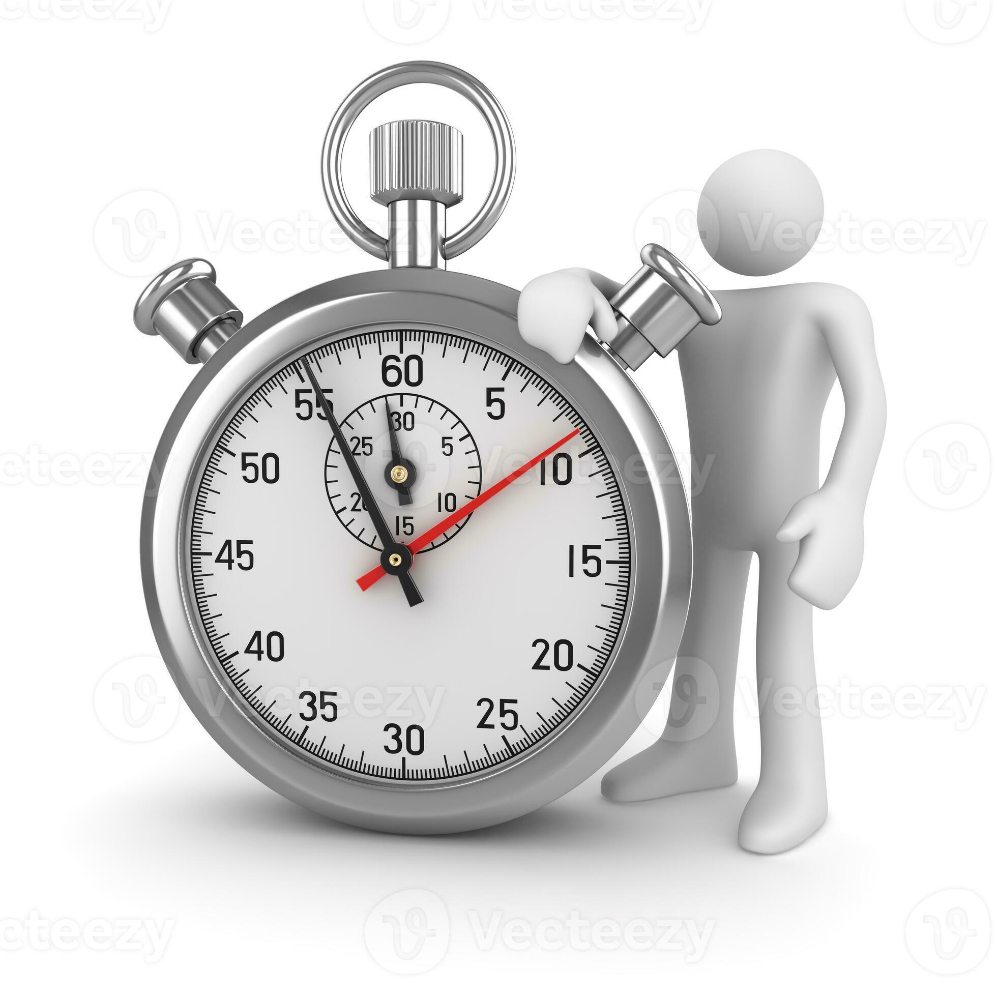 Chrome Stopwatch with 3d Man 28030024 Stock Photo at Vecteezy