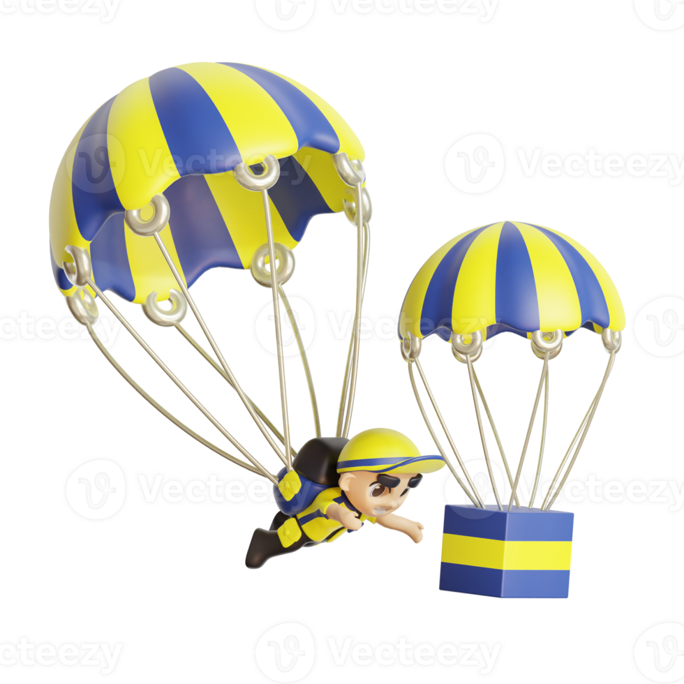3d character delivery man png