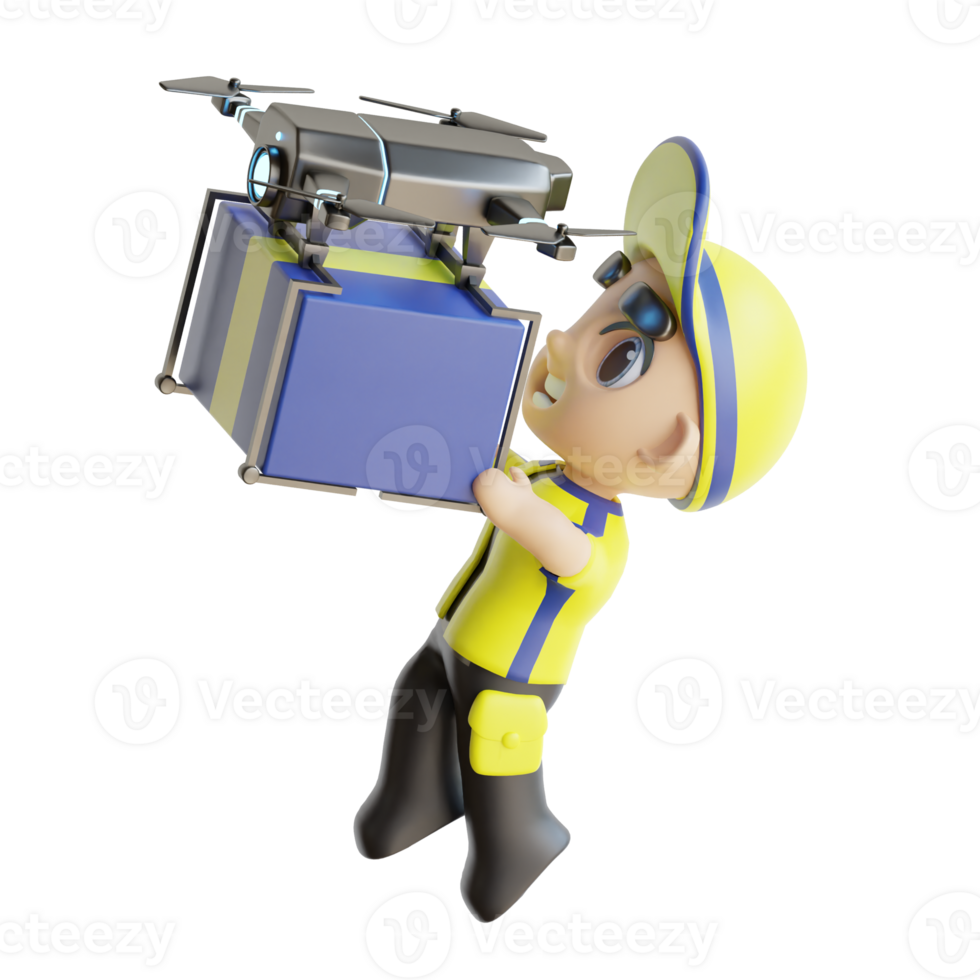 3d character delivery man png
